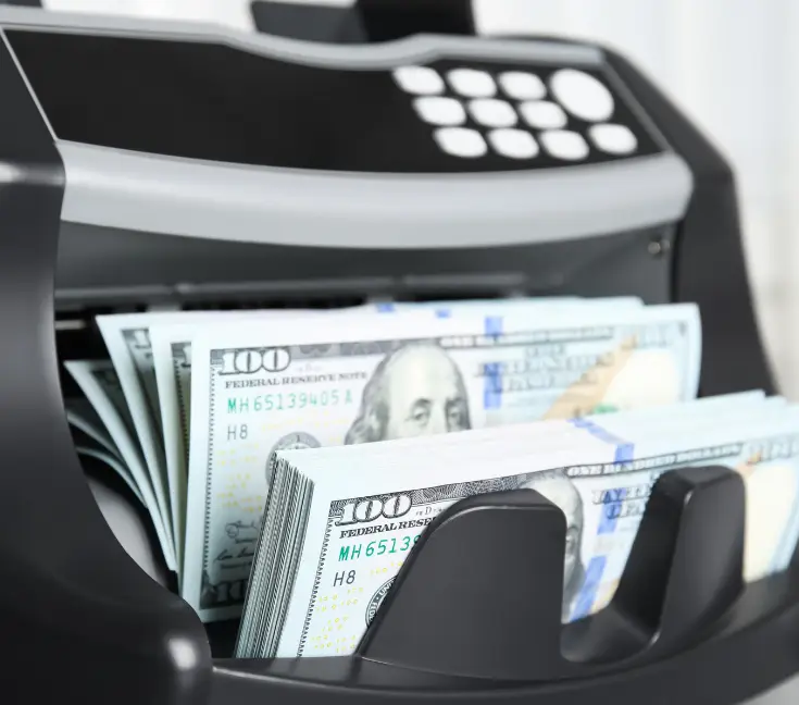 ATM transaction processing for a New York City storefront business