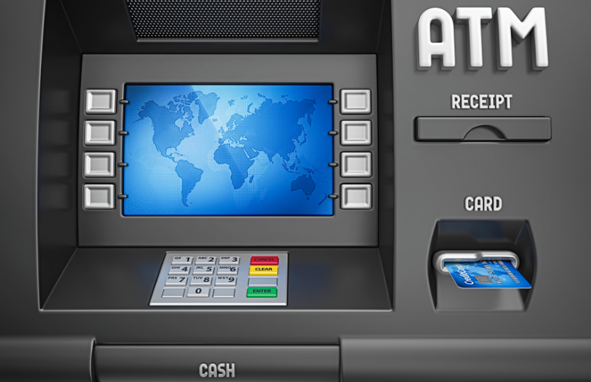 ATM machine serving local customers