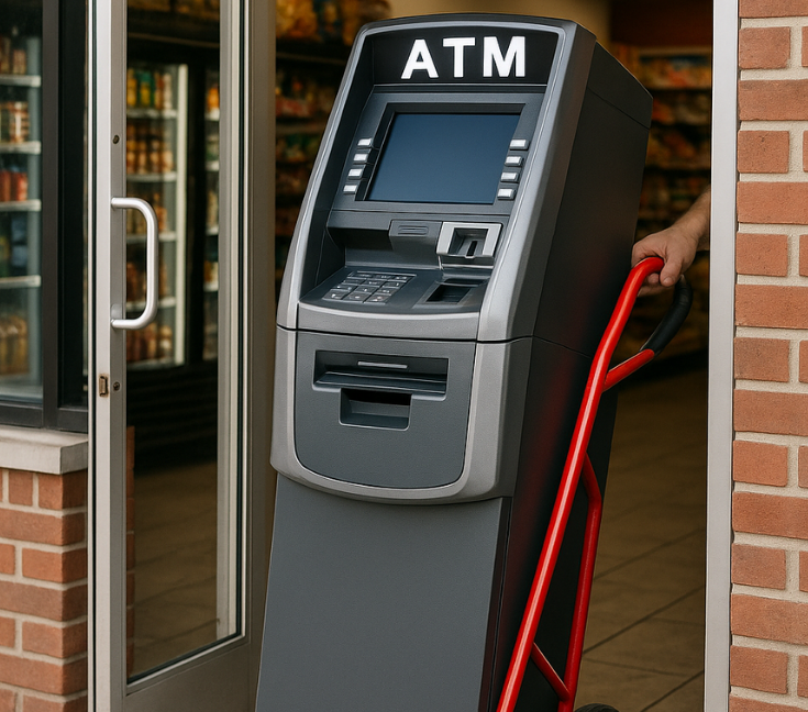 ATM machine placed in a business location