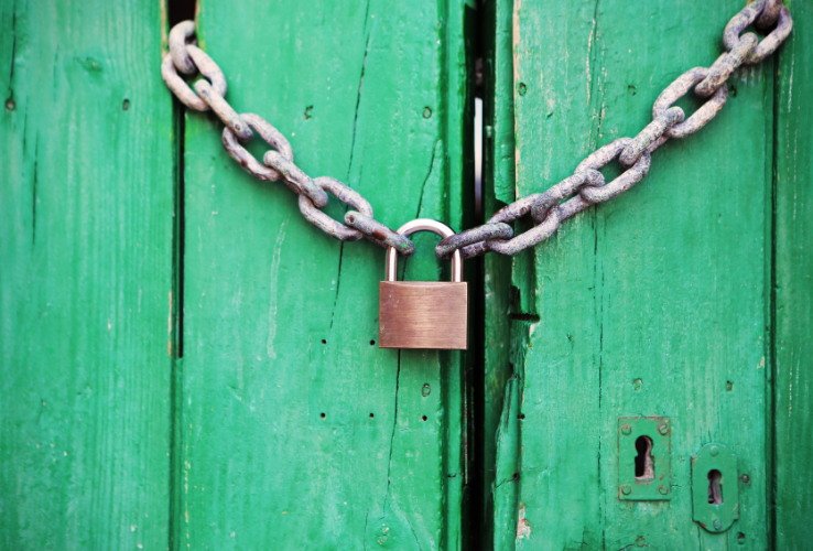 Secure padlock representing reliable ATM security